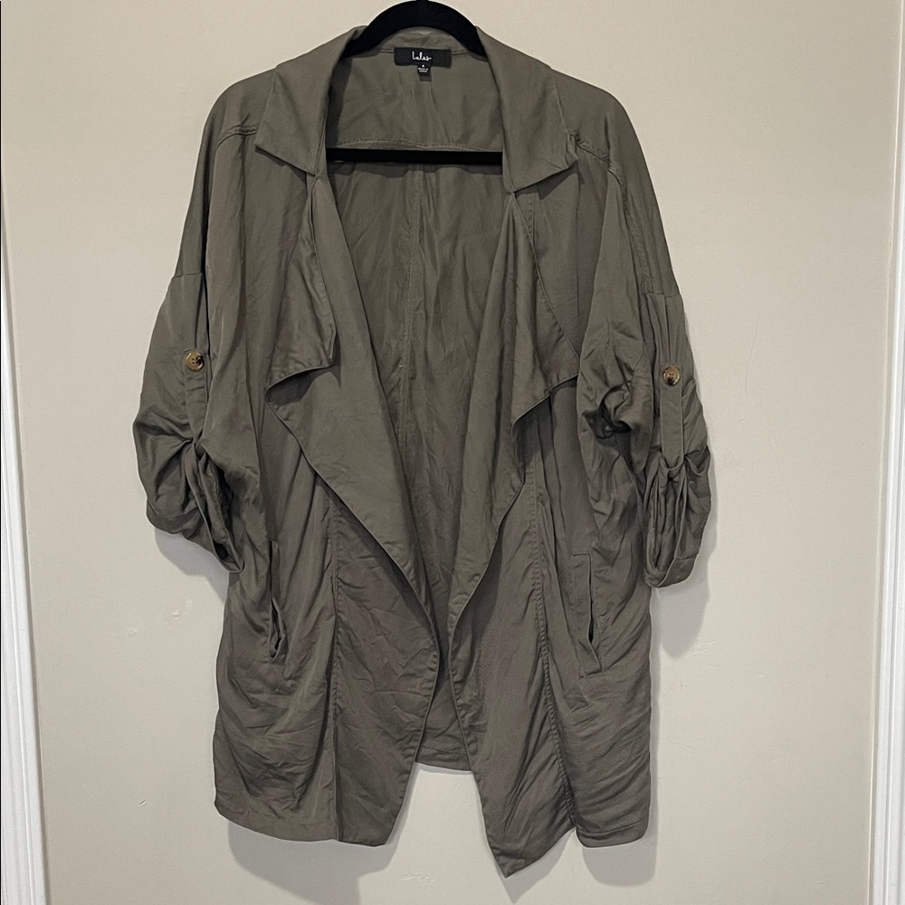 Lulus Lucky Break Olive Oversized lightweight Jacket Small